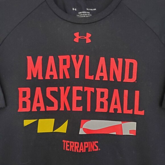 Under Armour Maryland Basketball T Shirt Mens XL Black - Picture 3 of 8